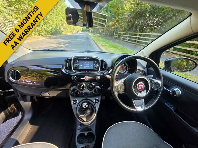 Fiat 500 Lounge Hatchback WR17JZV Black #2