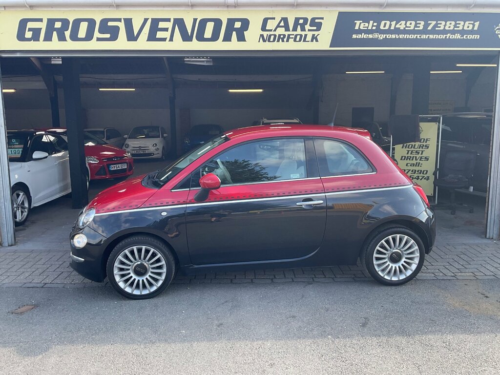 Fiat 500 1.2 Lounge Hatchback Euro 6 Ss SA16AAM Black #2