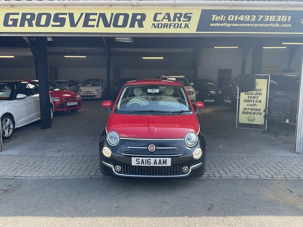 Fiat 500 1.2 Lounge Hatchback Euro 6 Ss SA16AAM Black #3