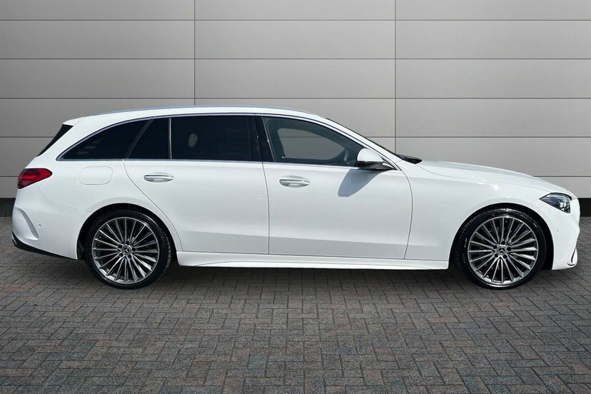 Mercedes-Benz C Class C300h Mhev Amg Line Premium Estate White #3