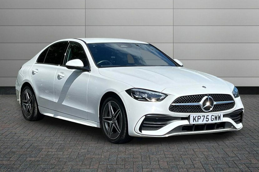Mercedes-Benz C Class C200 Amg Line Saloon Hybrid G-tronic White