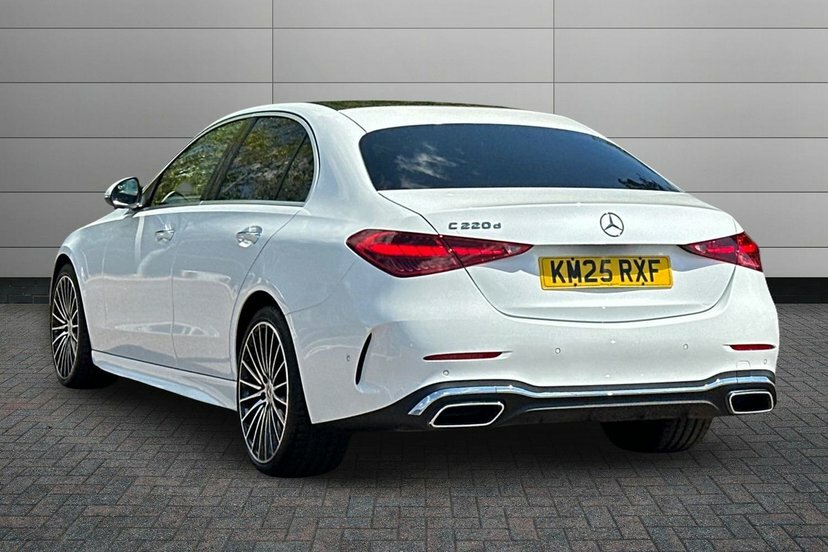 Mercedes-Benz C Class C220d Amg Line Premium Plus Saloon KM25RXF White #2