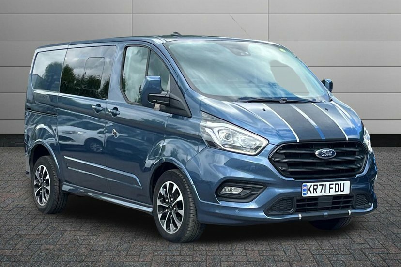 Ford Transit Custom 2.0 320 Ecoblue Sport Crew Van Double Cab Dies KR71FDU Blue