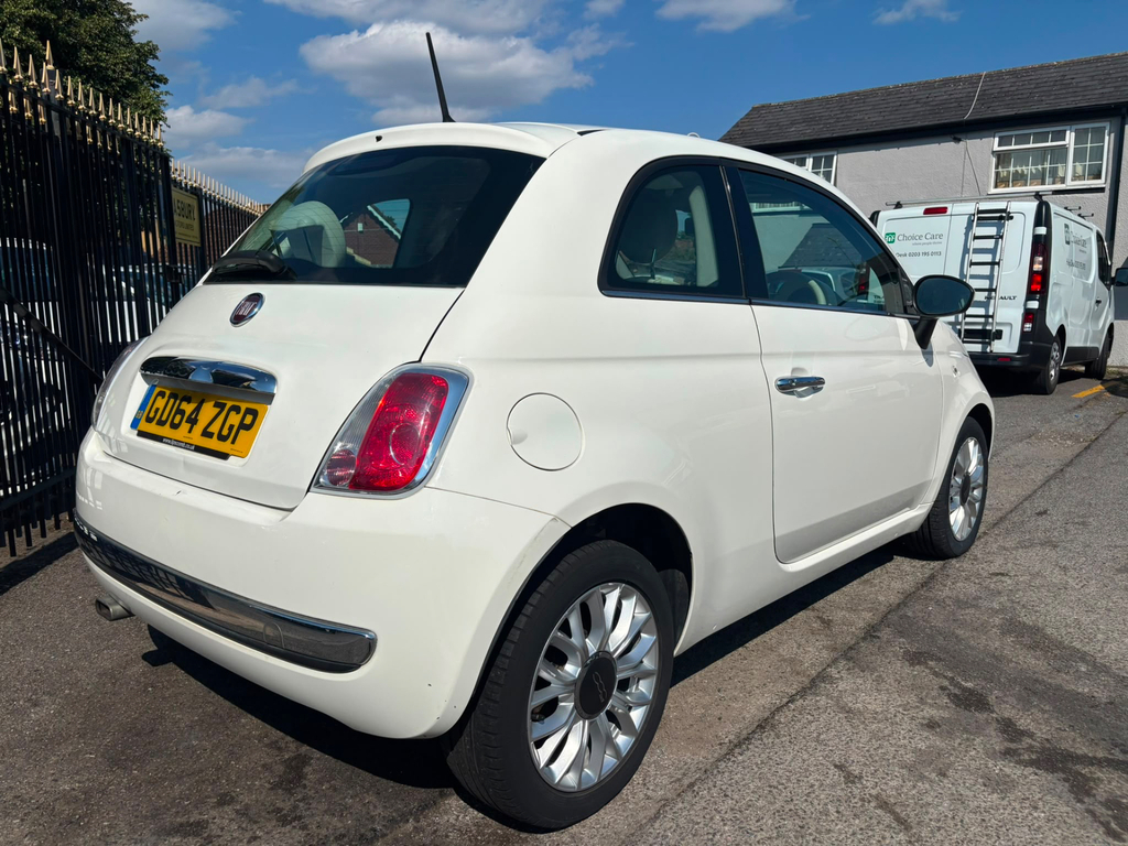 Fiat 500 1.2 Lounge Hatchback Dualogic Euro 6 S GD64ZGP White #6