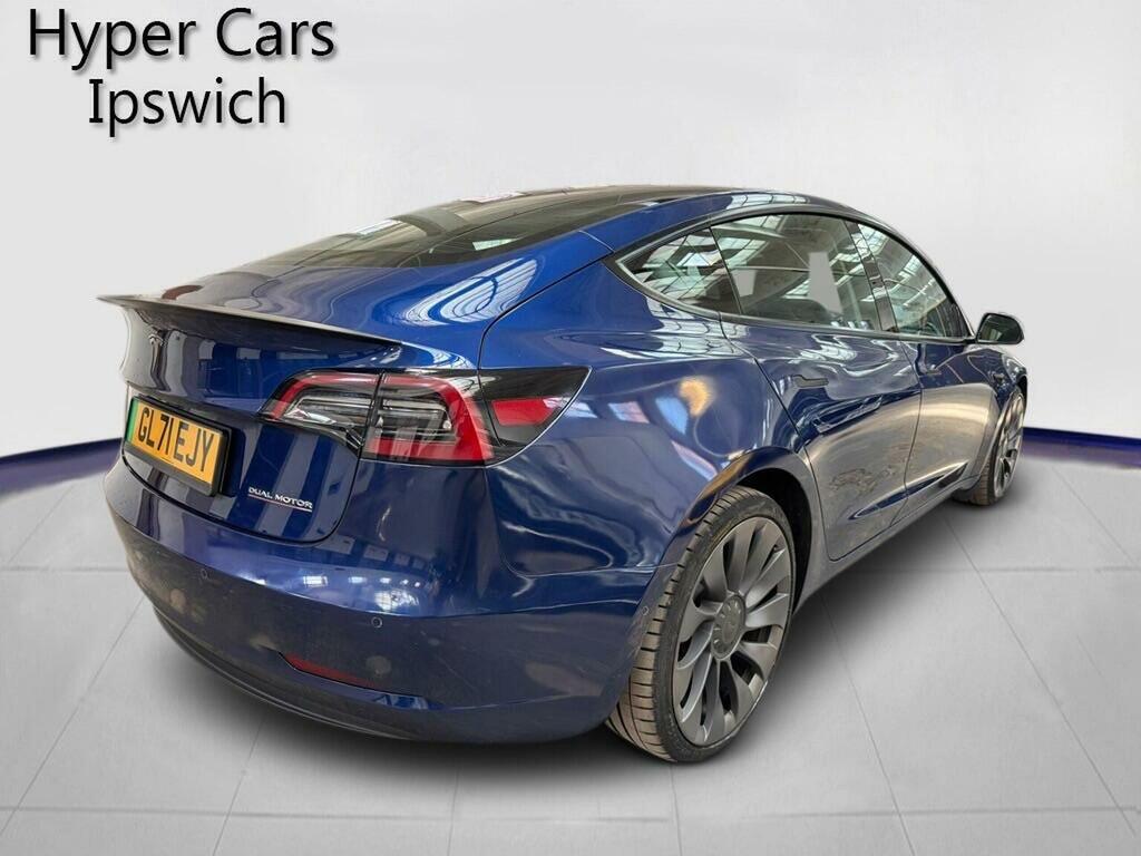 Tesla Model 3 Saloon Dual Motor Performance 4Wde Per GL71EJY Blue #4
