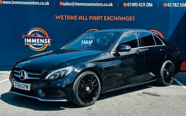 Mercedes-Benz C Class C200d Amg Line Saloon ST66GYW Black #3