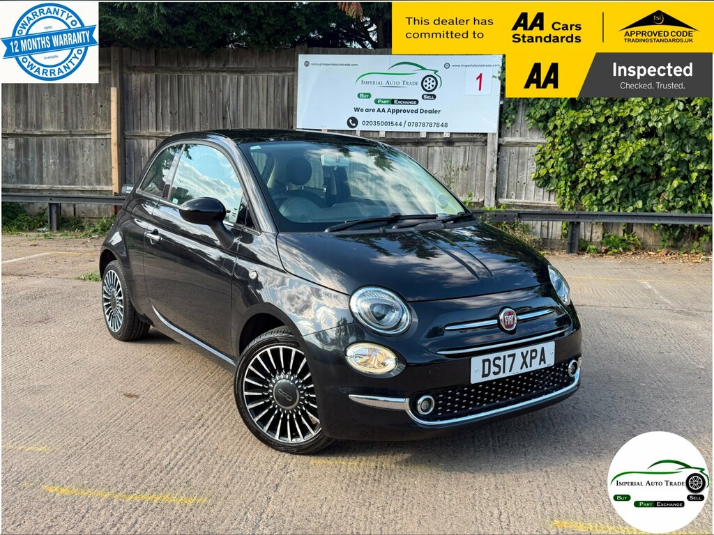 Fiat 500 1.2 Lounge Hatchback Euro 6 Ss Black