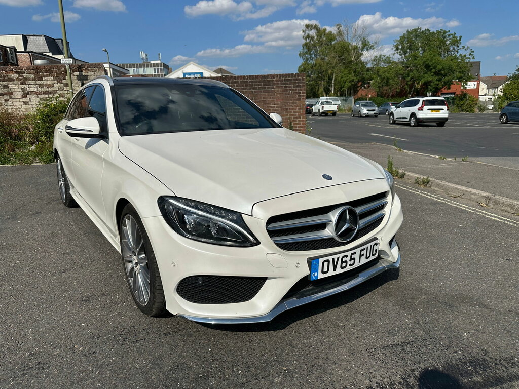 Mercedes-Benz C Class 2.1 C250d Amg Line Premium Plus Estate Diese OV65FUG White #2