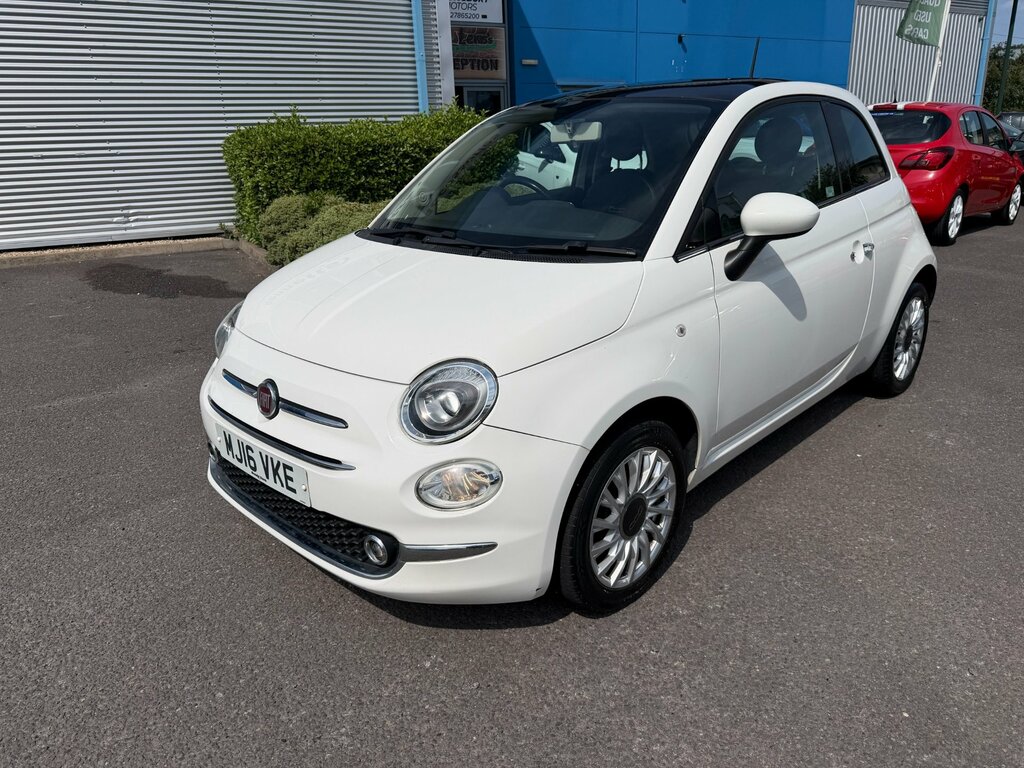 Fiat 500 1.2 Lounge Hatchback Euro 6 Ss White