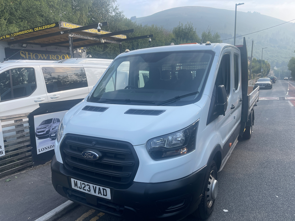 Ford Transit Custom 350 Leader Ecoblue Lwb Crew-cab Dropside MJ23VAD White #3