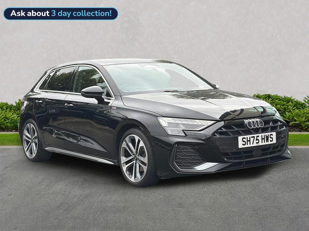 Audi A3 1.5 Tfsi 116 S Line S Tronic Tech Pack SH75HWS Black