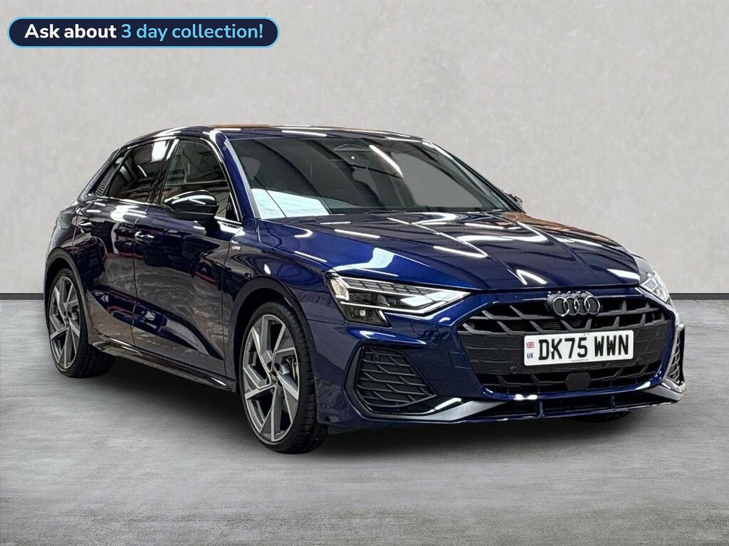 Audi A3 1.5 Tfsi Black Edition Sportback S Tron DK75WWN Blue