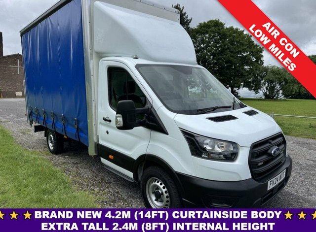 Ford Transit Custom 2.0 350 Leader 3.5T. L4 Lwb 4.2M Curtainside Tail White