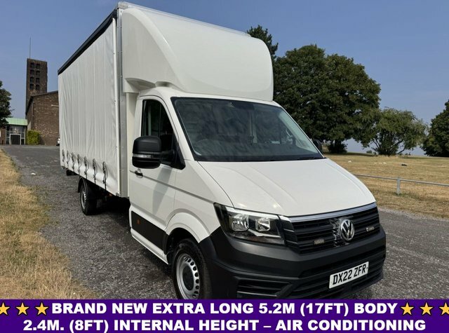 Volkswagen Crafter 2.0 3.5T. 5.2M 17Ft Curtainside Sprinter Size Ai White