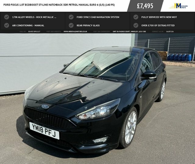 Ford Focus 1.0T Ecoboost St-line Hatchback Black