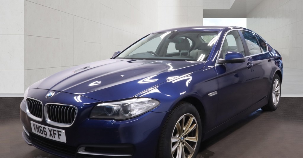 BMW 5 Series 520D 190 Se Step Pro Media Leather VN66XFF Blue #3