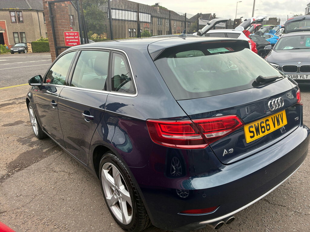 Audi A3 2.0 Tdi Sport Sportback S Tronic 6 SW66VWV Blue #6