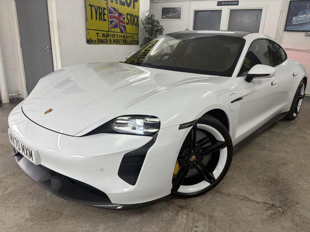 Porsche Taycan Turbo S White #4