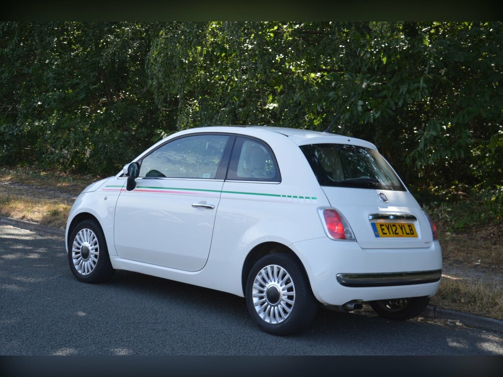 Fiat 500 1.2 Lounge Hatchback Euro 5 Ss White #4