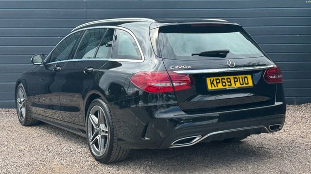 Mercedes-Benz C Class 2019 2.0 C220d Amg Line Premium Estate KP69PUO Black #2