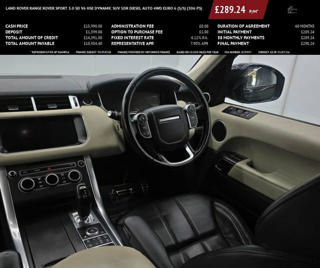 Land Rover Range Rover Sport 3.0 Sd V6 Hse Dynamic Suv 4Wd Euro PY67DPV Black #3