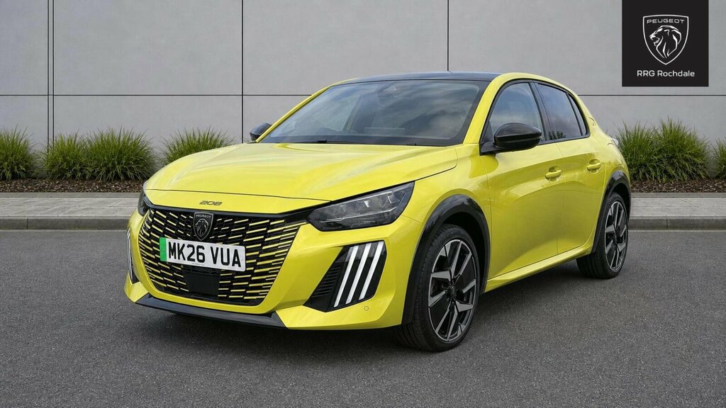 Peugeot e-208 51Kwh Gt 7.4Kw Charger MK26VUA Yellow #3