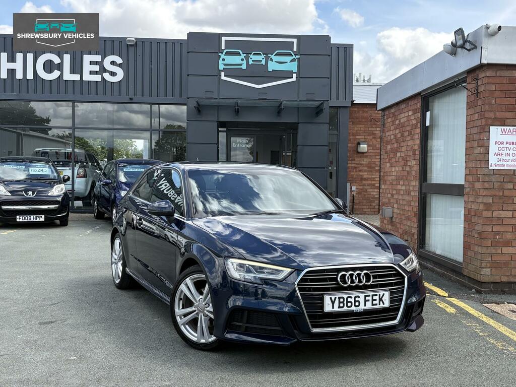 Audi A3 2.0 Tdi S Line Hatchback Euro 6 YB66FEK Blue #3