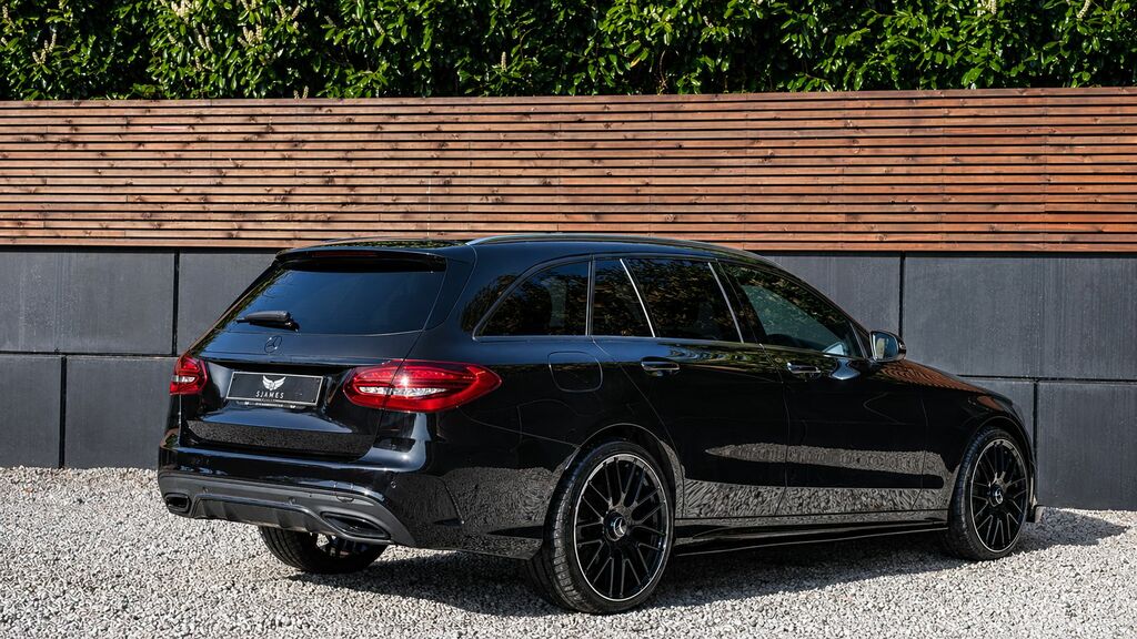 Mercedes-Benz C Class 2019 2.0 C300d Amg Line Edition Estate KS69CLZ Black #3