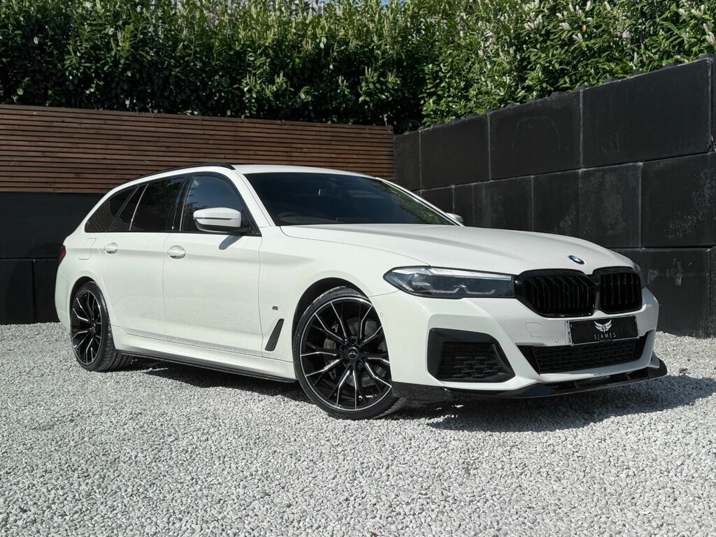 BMW 5 Series 2022 2.0 520D Mht M Sport Touring Hybri White #3