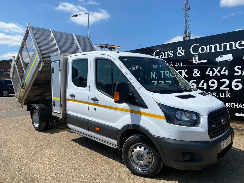Ford Transit Custom 350 2.0 Tdci 105Ps L3 Lwb Crew Cab Caged Tipper 7 White