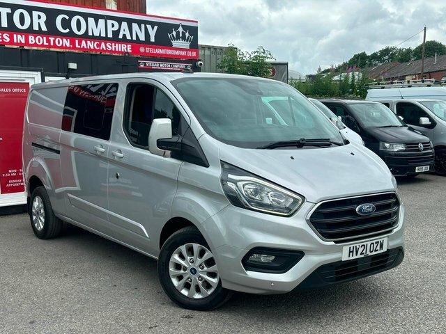 Ford Transit Custom 2021 2.0 320 Ecoblue Limited Crew Van L2 H1 Euro 6 HV21OZW Silver #2