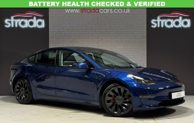Tesla Model 3 Motor Performance Saloon Blue