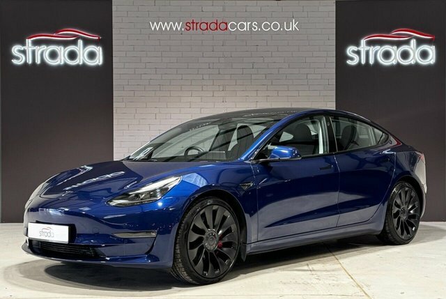 Tesla Model 3 Motor Performance Saloon GJ71VMW Blue #2