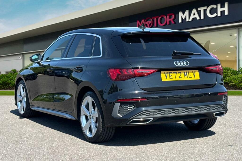 Audi A3 1.0 Tfsi 30 S Line Sportback S Tronic Euro 6 Ss VE72MLV Black #2