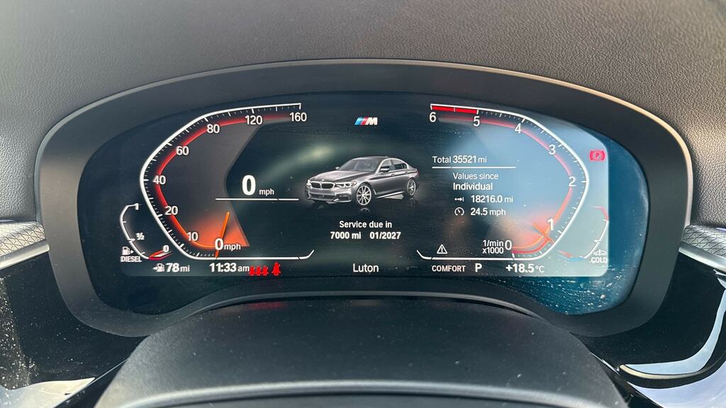 BMW 5 Series 520I M Sport Saloon Blue #9