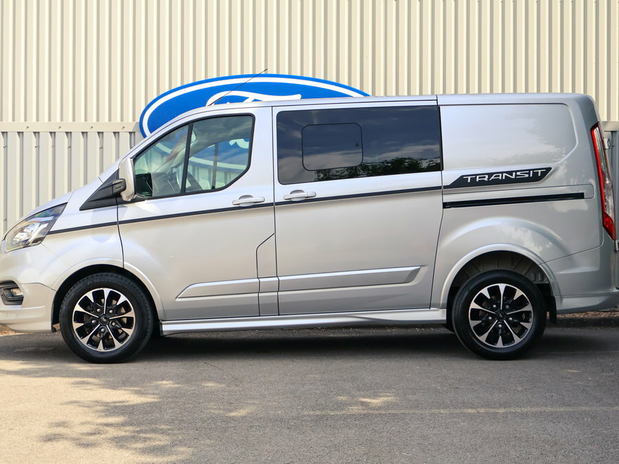 Ford Transit Custom 2.0 Ecoblue 185Ps Low Roof D Cab Sport Van SH71XGR Silver #4
