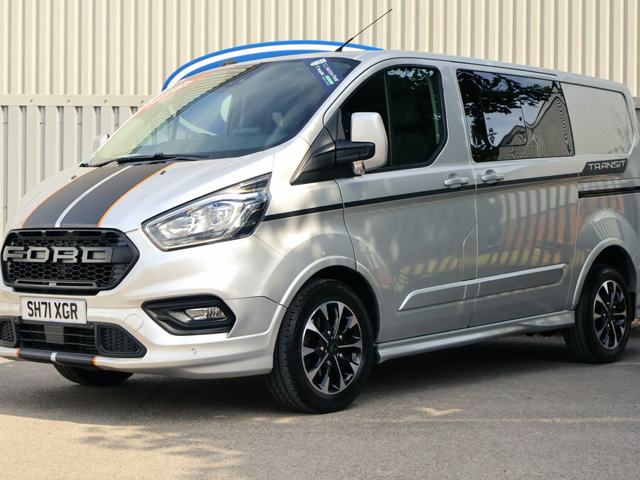 Ford Transit Custom 2.0 Ecoblue 185Ps Low Roof D Cab Sport Van SH71XGR Silver #3