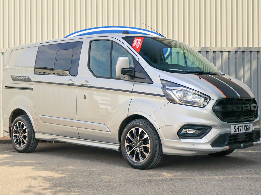 Ford Transit Custom 2.0 Ecoblue 185Ps Low Roof D Cab Sport Van SH71XGR Silver
