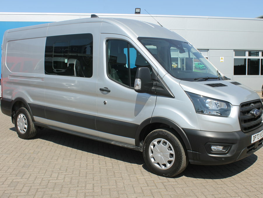 Ford Transit Custom 2.0 Ecoblue 130Ps H2 Trend Double Cab Van Dap DP73YUC Silver