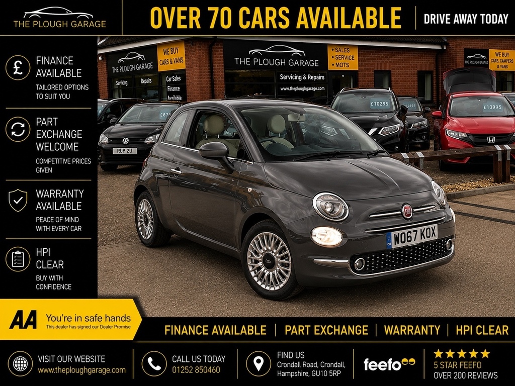 Fiat 500 1.2 Lounge Hatchback Euro 6 Ss Grey