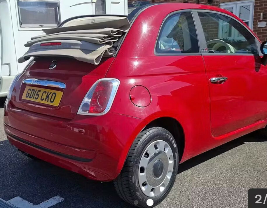 Fiat 500 1.2 Pop Start Stop Convertible GD15CKO Red #3