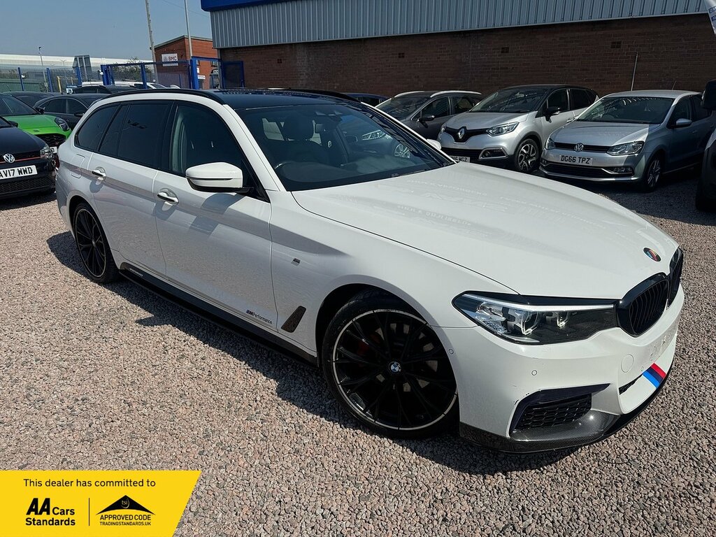 BMW 5 Series 520D M Sport YA18WSZ White #2