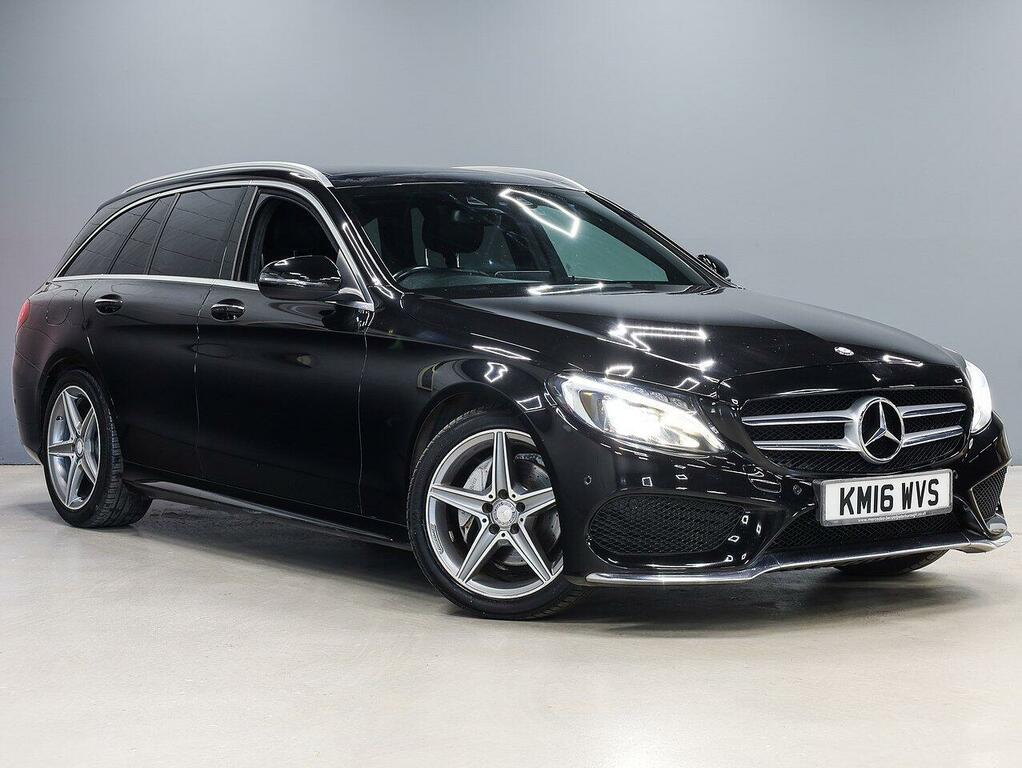 Mercedes-Benz C Class C220d Amg Line Premium Plus Estate KM16WVS Black #2