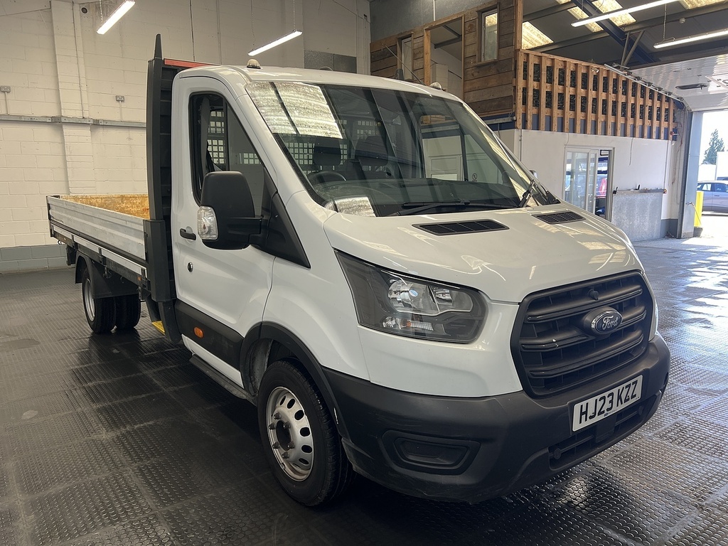 Ford Transit Custom 350 Ecoblue Leader 2.0 L4dropside Dies HJ23KZZ White #3