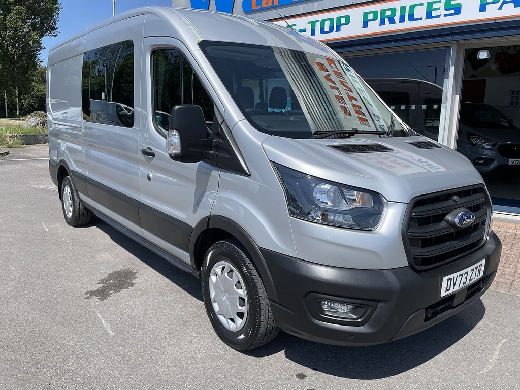 Ford Transit Custom 2.0 350 Ecoblue Trend Crew Van Double Cab Dies DV73ZTR Silver #2