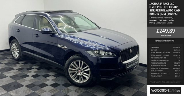 Jaguar F-Pace 2017 2.0 P300 Portfolio Suv Awd Eu JB64JON Blue #4