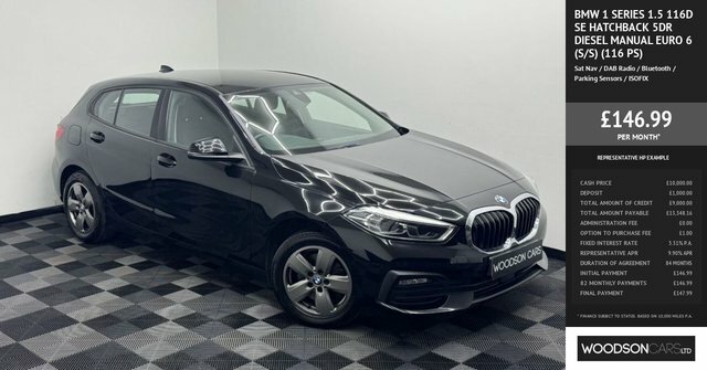 BMW 1 Series 2020 1.5 116D Se Hatchback Euro LD20DZU Black #3