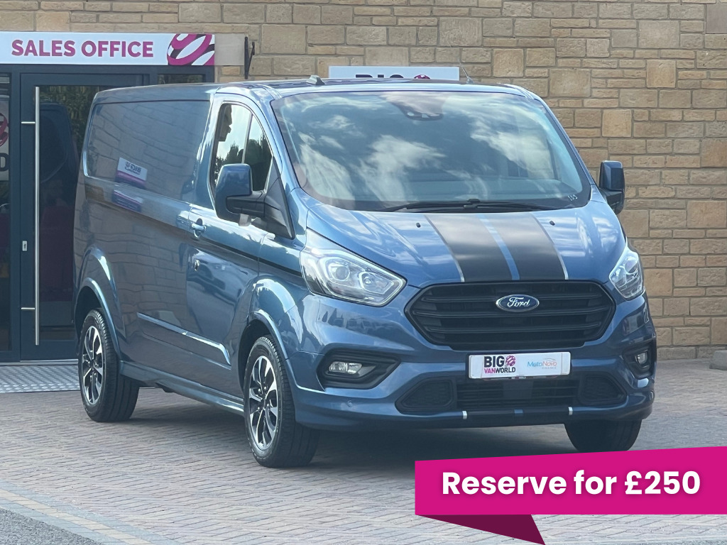 Ford Transit Custom 320 Tdci 185 L2h1 Sport Ecoblue Lwb Low Roof Fwd A BD69YBR Blue