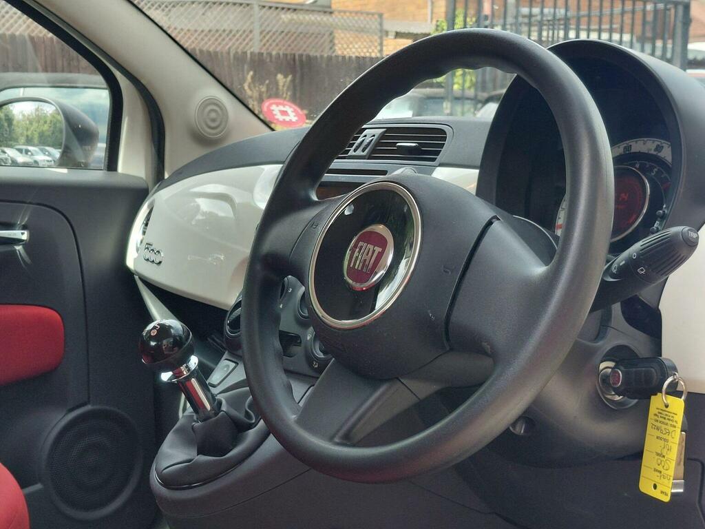 Fiat 500 Lounge 30 Taxred Leatherglass White #13