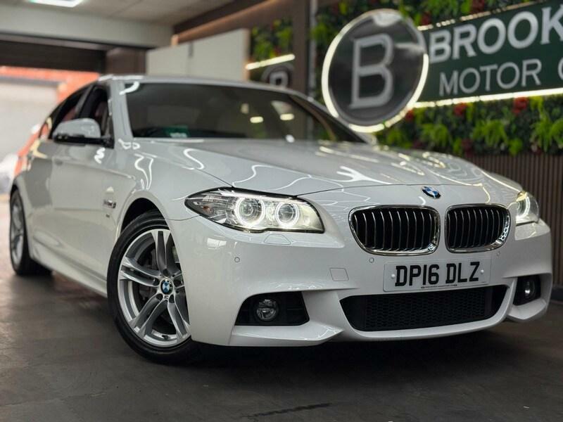 BMW 5 Series 530D M Sport 7X Services, Sat Nav, Leather, Heate White